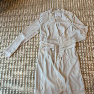 Aritzia Babaton Flowy Trench Coat, White/Cream